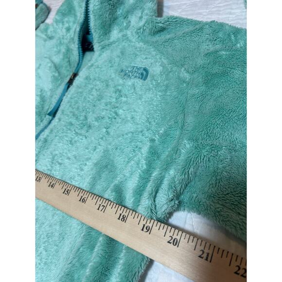 The North Face Bright Mint green Sherpa Fleece Girls Zip Up - Size XLarge - Picture 2 of 5
